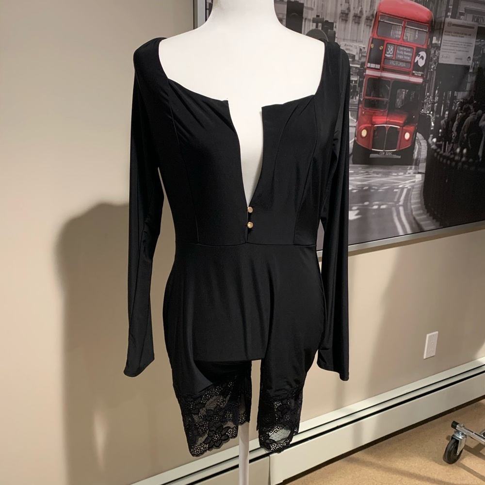Romper shorts with long sleeve